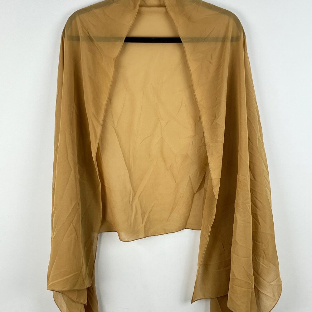 Voile Chic Scarf Blanket Wrap Size OS 27x70 Brown Lightweight Sheer Polyester